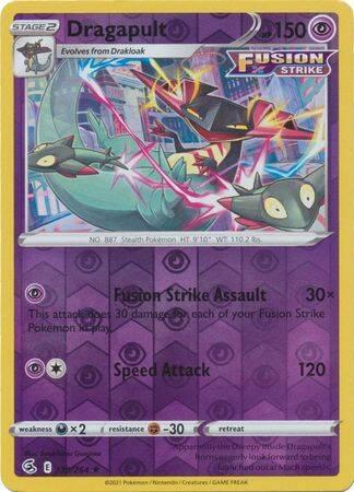 Dragapult 130/264 reverse holo (Fusion Strike), Hobby en Vrije tijd, Verzamelkaartspellen | Pokémon, Losse kaart, Nieuw, Foil