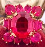 Zonder minimumprijs - Ring - 9 kt. Roségoud, Zilver Robijn -, Nieuw