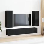 vidaXL 5-delige wandgemonteerde tv-kast set in zwart eiken, Verzenden, 150 tot 200 cm, Nieuw, Minder dan 100 cm