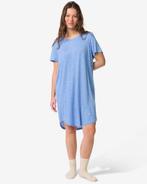 HEMA Damesnachthemd Flair micro hartjes blauw, Verzenden, Blauw