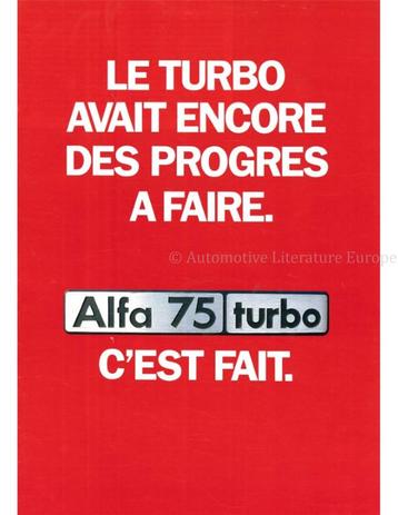 1986 ALFA ROMEO 75 PROGRAMMA BROCHURE FRANS beschikbaar voor biedingen
