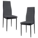 Eetkamerstoel Graz 96x43x52 cm kunstleer set van 2 grijs, Huis en Inrichting, Stoelen, Verzenden, Nieuw