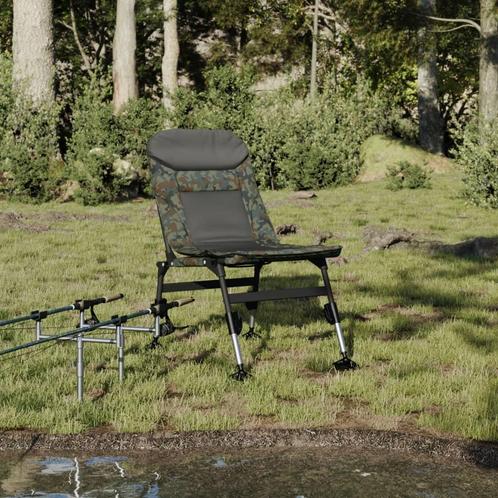 vidaXL Visstoel met verstelbare modderpoten inklapbaar, Tuin en Terras, Tuinstoelen, Nieuw, Metaal, Verzenden