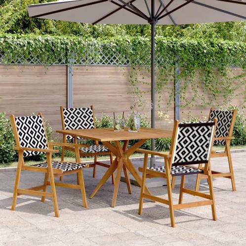 vidaXL 5-delige Eethoek massief acaciahout, Tuin en Terras, Tuinsets en Loungesets, Nieuw, 4 zitplaatsen, Hardhout, Verzenden