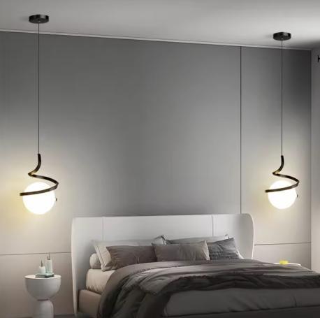 Nordic Glazen Hanglamp – Moderne LED Lamp met 3 Lichtkleuren, Huis en Inrichting, Lampen | Hanglampen, Nieuw, Verzenden