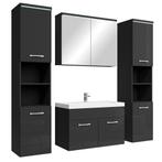 Badkamermeubel Set Paso XL 80 x 40 cm Zwart Badmeubel, Huis en Inrichting, Badkamer | Badkamermeubels, Verzenden, Nieuw, Wastafelkast