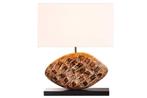 Design tafellamp REEF 50cm massief acaciahout handgemaakte, Huis en Inrichting, Lampen | Tafellampen, Ophalen of Verzenden, Nieuw