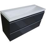 Wiesbaden Shall Onderkast - 100x36cm - Grafiet Grijs, Huis en Inrichting, Badkamer | Badkamermeubels, Ophalen of Verzenden, Nieuw