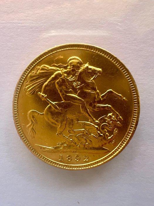 Australië. Queen Victoria. Sovereign 1892 Melbourne, Postzegels en Munten, Munten | Europa | Niet-Euromunten