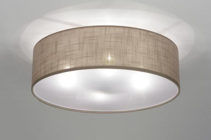 Rietveld Plafondlampen - Bruin, Taupe - Stof, Huis en Inrichting, Lampen | Plafondlampen, Verzenden