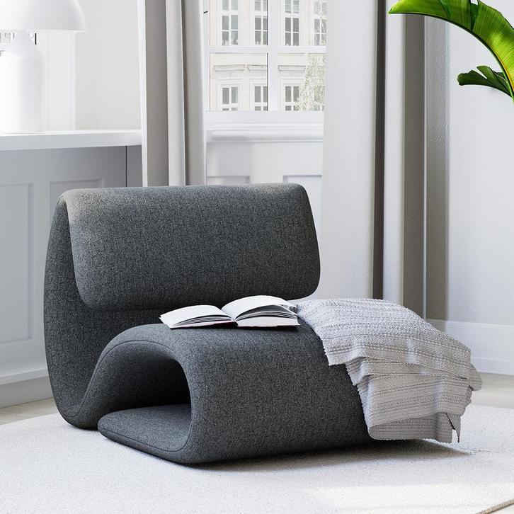 *WOONWINKEL* Dan-Form Dubna Design Lounge Stoel Boucle Pebbl, Huis en Inrichting, Fauteuils, Nieuw, Verzenden