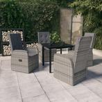 vidaXL 5-delige Tuinset met kussens grijs, 4 zitplaatsen, Nieuw, Tuinset, Verzenden