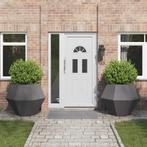 vidaXL Plantenbak 2 pcs Zwart 100 x 100 x 80 cm Staal, 100 cm of meer, Verzenden, Nieuw, Metaal