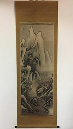 Landscape / Japanese Vintage Hanging Scroll KAKEJIKU / Silk, Antiek en Kunst
