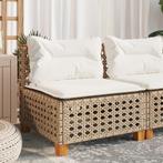 vidaXL Tuinbank zonder armleuning met kussens poly rattan, Verzenden, Nieuw, Rotan