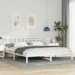 vidaXL Bedframe met hoofdeinde Wit 200 x 200 cm Massief, Huis en Inrichting, Slaapkamer | Bedden, Verzenden, Nieuw, Wit, Hout