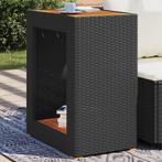 vidaXL Tuinbijzettafel met houten blad 60x40x75 cm poly, Verzenden, Nieuw