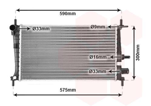 RADIATOR VOOR FORD FIESTA IV 1995-1999 1098809, Auto-onderdelen, Airco en Verwarming, Nieuw, Ophalen of Verzenden