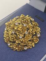 Zilver, geel goud Zilver 925 - Broche - Vintage-Style Gold, Sieraden, Tassen en Uiterlijk, Antieke sieraden