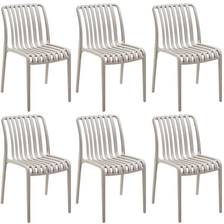 Tuinstoelen Alcudia, weerbestendig, stapelbaar - taupe, Set, Tuin en Terras, Overige Tuin en Terras, Verzenden