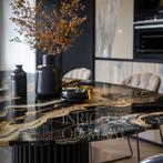 Cosmic Black Eettafel DeensOvaal 220x100 cm direct leverbaar, Ophalen, Overige materialen, 100 tot 150 cm, Vijf personen of meer