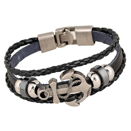 Fako Bijoux® - Armband - Leder Exclusive - Anker - 20cm -, Sieraden, Tassen en Uiterlijk, Armbanden, Verzenden