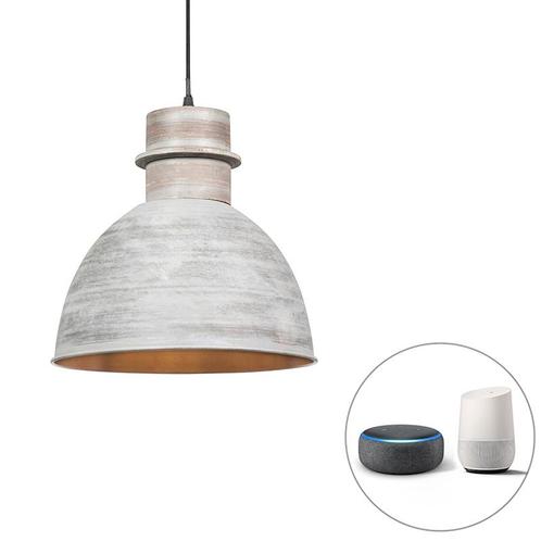 Smart hanglamp grijs 30 cm incl. wifi A60 lichtbron - Dory, Huis en Inrichting, Lampen | Hanglampen, Nieuw, Overige materialen