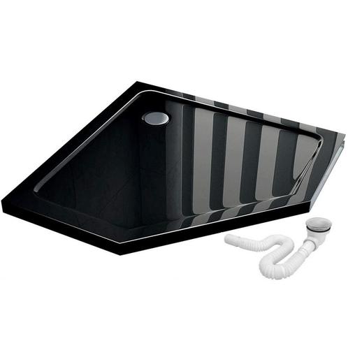 REA Vijfhoekige douchebak - glans zwart - acryl - 90 x 90..., Doe-het-zelf en Verbouw, Sanitair, Nieuw, Ophalen of Verzenden