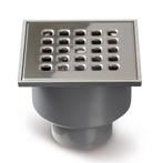 Wiesbaden Doucheput 105 x 105 mm met onderuitloop RVS, Doe-het-zelf en Verbouw, Ophalen of Verzenden, Nieuw