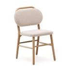 *WOONWINKEL* Kave Home Helda Stoel Beige Chenille Massief Ei, Huis en Inrichting, Stoelen, Verzenden, Nieuw, Stof