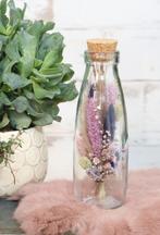 Glas vaas fles voor schelpen of bloemen ø7 h.21 cm excl, Nieuw, Ophalen of Verzenden
