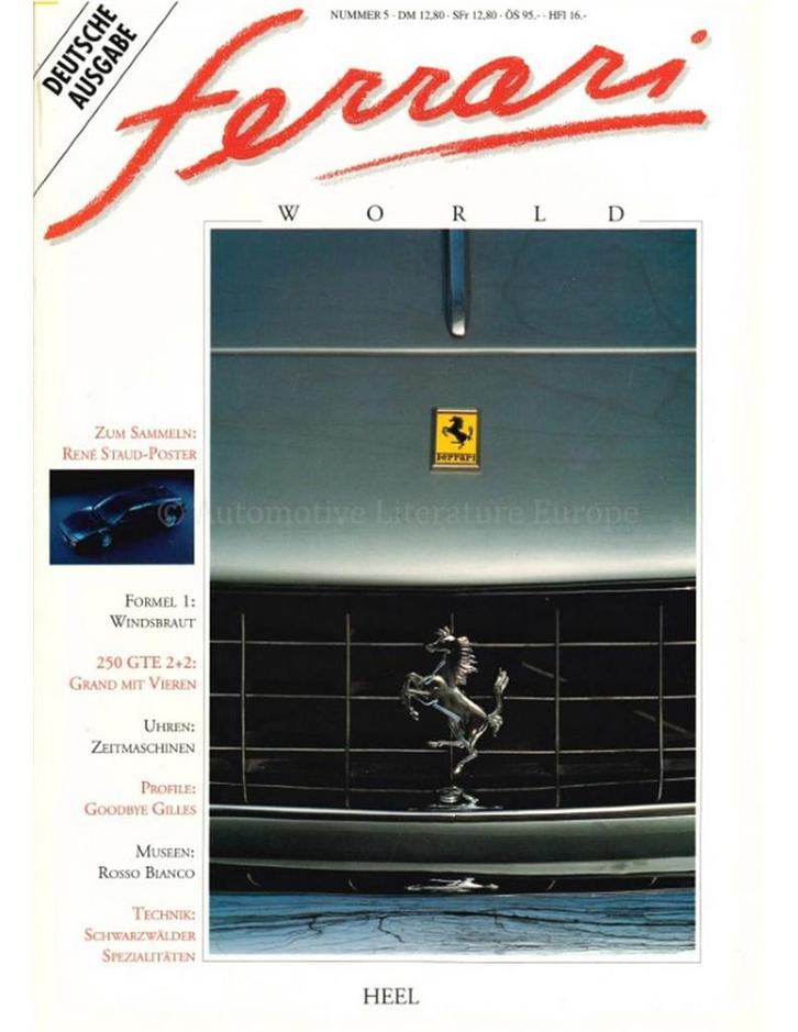 1991 FERRARI WORLD MAGAZINE 5 DUITS, Boeken, Auto's | Folders en Tijdschriften, Ferrari
