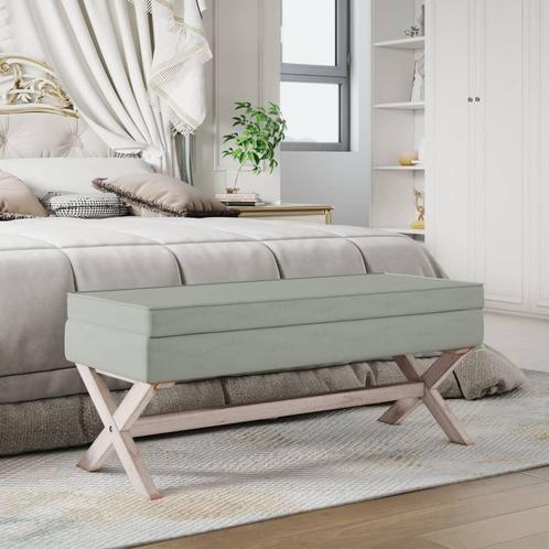 vidaXL Opbergkruk 110x45x49 cm fluweel lichtgrijs, Huis en Inrichting, Banken | Voetenbanken en Poefen, Nieuw, Verzenden