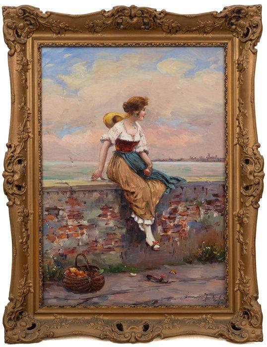 Eugen Alfons von Blaas (1843-1931), after - A Pensive Moment, Antiek en Kunst, Kunst | Schilderijen | Klassiek
