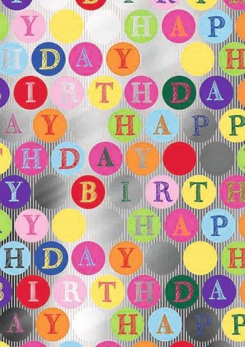 Inpakpapier Verjaardag Cadeaupapier Happy Birthday 801515 -, Hobby en Vrije tijd, Knutselen, Overige typen, Nieuw, Ophalen of Verzenden