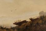Carl Friedrich Deiker (1836-1892) - balgende Hirsche in der