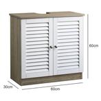 Badkamer Hoge Kast samen met Wastafelonderkast in bruin-wit, Huis en Inrichting, Verzenden, Nieuw