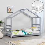 Kinderbed met bedbodem en matras huisbed 70x140 cm grijs, Verzenden, Nieuw