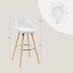 WOLTU 2 Barkrukken - Barstoelen - Kunstleer - Wit, Verzenden, Nieuw