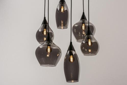 Rietveld Hanglampen - Zwart, Grijs - Glas, Metaal, Huis en Inrichting, Lampen | Hanglampen, Verzenden