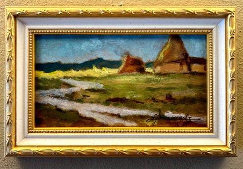 Ludovico Tommasi (1866-1941) - Paesaggio rurale con covoni -, Antiek en Kunst, Kunst | Schilderijen | Klassiek