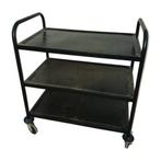 Metalen Serveertrolley – 3 Niveaus – Verrijdbaar – Zwart -, Ophalen of Verzenden, Overige typen, Emtrade NL