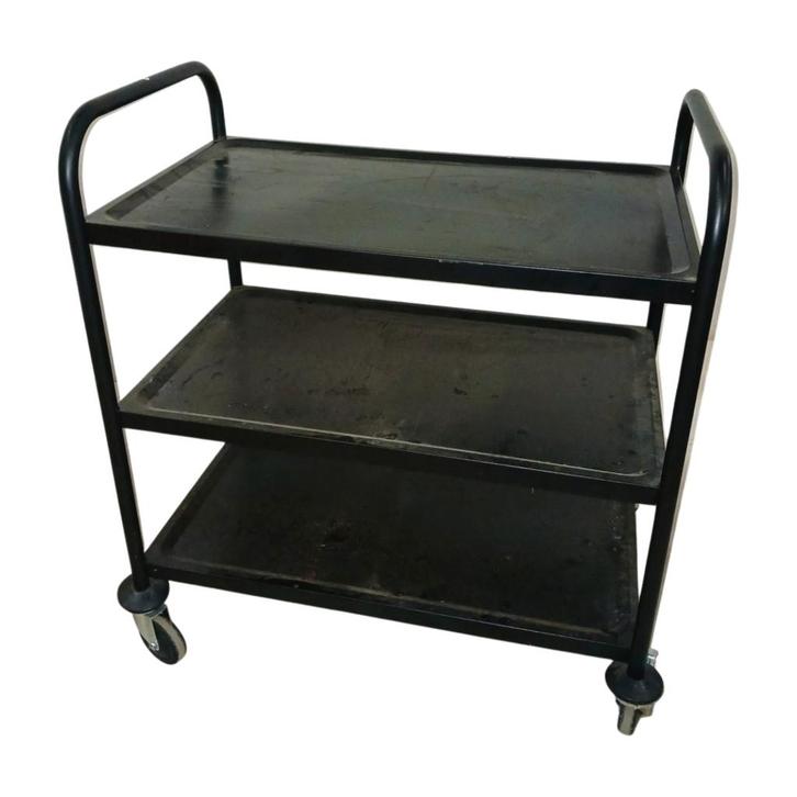 Metalen Serveertrolley – 3 Niveaus – Verrijdbaar – Zwart -, Zakelijke goederen, Machines en Bouw | Heftrucks en Intern transport