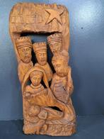 R Dahus - Snijwerk, Kerstgroep en Maria beeld - 52 cm - Hout, Antiek en Kunst