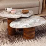 *WOONWINKEL* Dutchbone Suki Bijzettafel Set Organisch Marmer, Verzenden, Nieuw