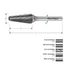 Rotec VHM Stiftfrees M10x16 Kegel spits, Doe-het-zelf en Verbouw, Verzenden, Nieuw