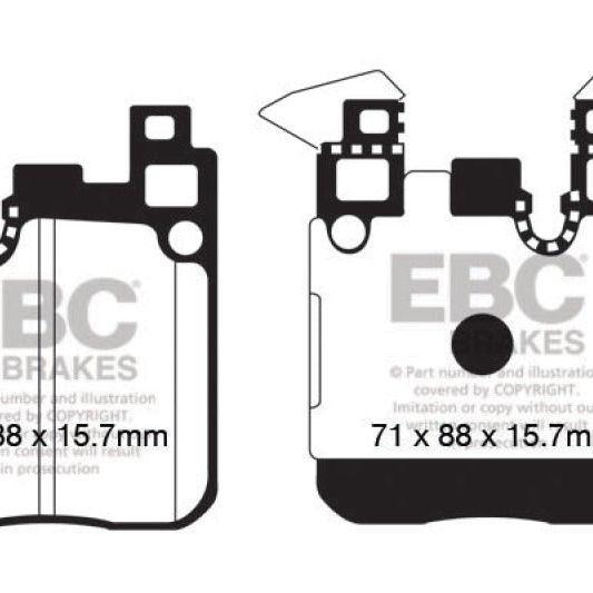 EBC 14+ BMW M3 3.0 Twin Turbo (F80) Redstuff Rear Brake Pads, Auto-onderdelen, Remmen en Aandrijving, Ophalen of Verzenden