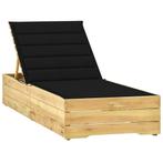 vidaXL Ligbed met zwart kussen geïmpregneerd grenenhout, Tuin en Terras, Ligbedden, Verzenden, Nieuw