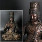 Large antique gilded wooden sculptured Kannon Bodhisattva