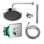 Hansgrohe Rainfinity Regendoucheset met Muurarm Powderrain, Doe-het-zelf en Verbouw, Sanitair, Ophalen of Verzenden, Nieuw, Chroom